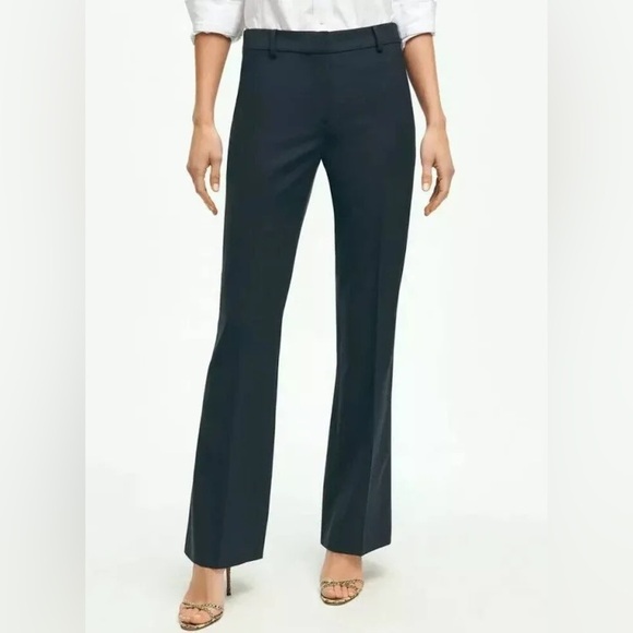 Brooks Brothers Caroline Fit Wool Trousers Navy Blue 6 - Picture 1 of 6